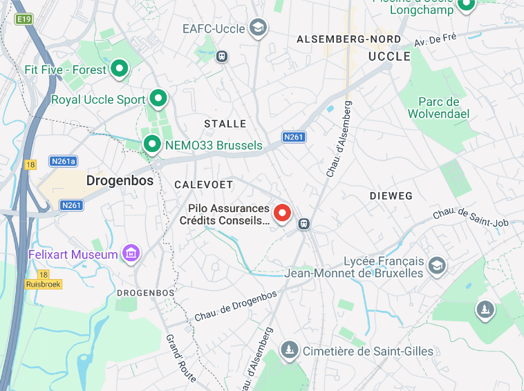 Localisation de Pilo Assurances sur Google Maps à Uccle